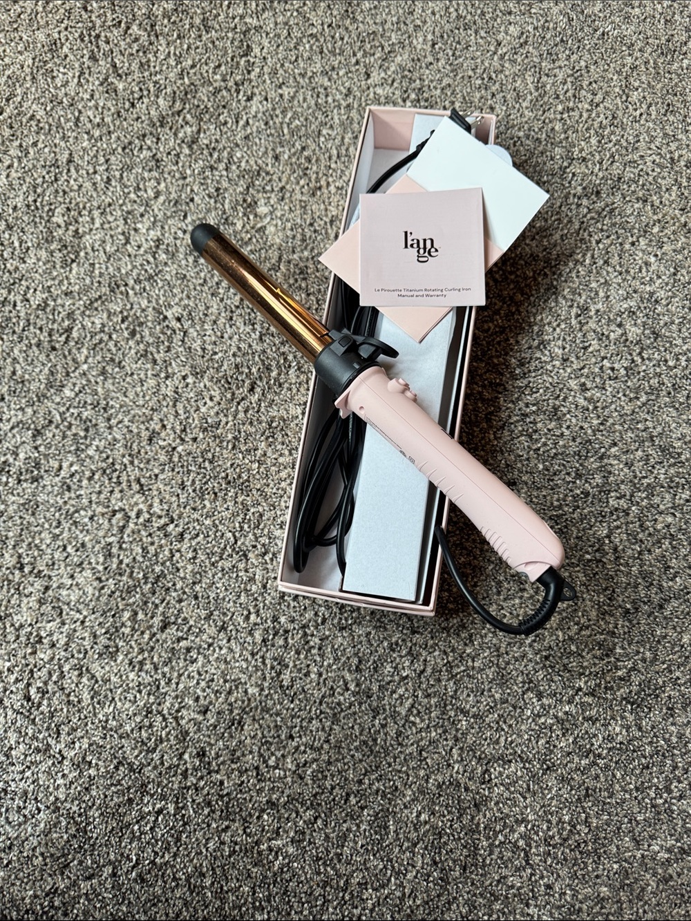Lange Pink Handle Curling Wand with Gold Barrel